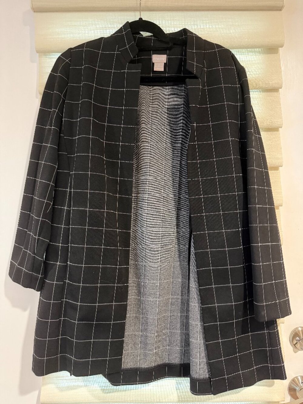 Chico's black gridded jacket (size 12/14)